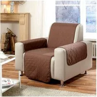 Wohnglücklich Sesselschoner, Wende-Schutzdecke beige/braun