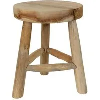Licht-Erlebnisse Hocker BALI, Dreibein 30 x 45 x 40 cm Holz Handarbeit Beistelltisch