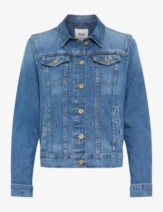 BRAX - Klassische Jeansjacke im Washed-Look blau - Gr. - 36