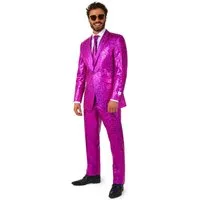 Opposuits Partyanzug Peppy Pink Anzug, Ein ganz seltenes Exemplar: die pink-metallische Disco-Echse!
