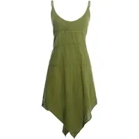 Vishes Zipfelkleid Elfenkleid Damen Asymmetrisch Zipfelsaum Spaghettiträger Boho Alternative Mode, Boho, Hippie, Ethno, Festival