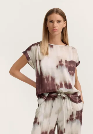 Bugatti Damen Bluse kurzarm mit grafischem Print aus Viskose