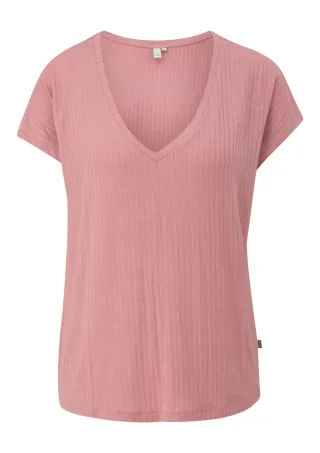 Q/S designed by - Oversize-Shirt mit Rippstruktur pink - Gr. - S