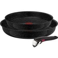 Tefal Pfannen-Set Ingenio Intens' Ceram, Aluminium (Set, 3-tlg), abnehmbarer Griff, Thermo-Signal, Induktion, made in France