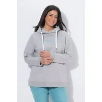 Ulla Popken Sweatshirt Hoodie Schriftmotiv Kapuze Langarm