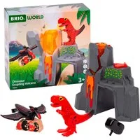 BRIO® Spielzeugeisenbahn-Erweiterung BRIO® WORLD, Dinosaurier-Vulkan mit Ausbruchsfunktion, (Set, 5-tlg)