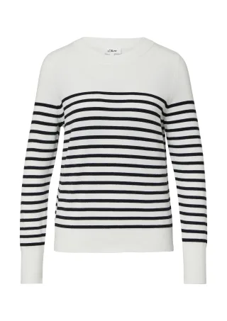 s.Oliver - Strickpullover creme/schwarz - Gr. - 46
