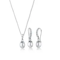 Elli Schmuckset Elegant Perle Kristalle 925 Silber