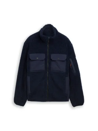 Tom Tailor - Teddy Jacke mit Taschen sky captain blue - Gr. - XXL
