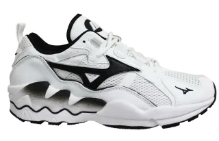 Mizuno Sport Style Wave Rider 1 Weiße/schwarze Trainer