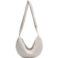 ITALYSHOP24 Schultertasche Damen Halbmond Tasche aus Cord Body Bag Umhängetasche CrossOver Urlaub, Crossbody Runde Cordtasche MOON Brust Slingtasche Freizeit Unisex Bag