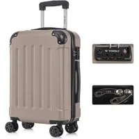 YONSLY Hartschalen-Trolley Premium Hartschalen-Reisekoffer Trolley Kabinenkoffer, 4 Rollen, TSA-Schloss, YKK-Reißverschluss, austauschbare Rollen & Griffe