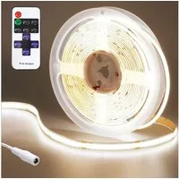 Qualra LED Stripe 3000-6000K 5M COB LED Strip CRI 93 LED Streifen Licht Flexibel 24V, DIY Dekoration mit Fernbedienung für Schlafzimmer TV Küche Wohnzimmer