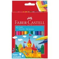 Faber-Castell Filzstift farbsortiert, (12-tlg), mit feiner Rundspitze