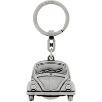 VW Collection by BRISA Schlüsselanhänger Volkswagen Schlüsselring im Käfer/Beetle Design, mit Einkaufswagenchip aus Metall