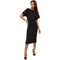 LIPSY Midikleid Lipsy enges Blouson-Midikleid mit Knopf, Regular (1-tlg)