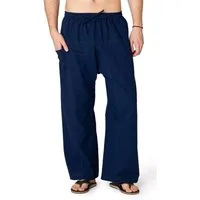 PANASIAM Wellnesshose Weite Baumwollhose mit Gummibund Schlupfhose im Stil einer Fischerhose bequeme Relaxhose als Rehahose, Yogahose oder auch im Homeoffice