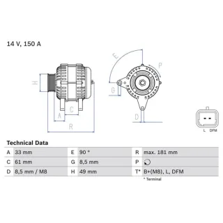Bosch Lichtmaschine 150A Nissan Opel Renault 0986080420 2,0