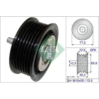 INA Umlenkrolle f?r Keilrippenriemen Chevrolet Opel Saab 2,0 532070010