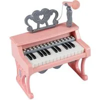 COSTWAY Spielzeug-Musikinstrument, Elektrisches Klavier mit Notenständer & Mikrofon, 25 Tasten