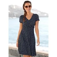 Vivance Jerseykleid mit Blümchenprint und V-Ausschnitt figurschmeichelndes Sommerkleid, Strandkleid, Viskosekleid, Shirtkleid