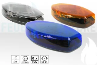Mini Lichtbalken Diamond ECE-R65 zugelassen gelb farbig (wie LED) 1-Punkt Festmontage