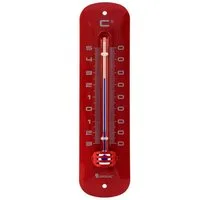 Lantelme Gartenthermometer Metall Retro Look Auswahl 6 Farben Thermometer für Garten Außen Innen, Temperaturanzeige -30 bis 50°C, 19cm Lang, Auswahl aus Farben gelb, grün, lila, pink, orange, rot