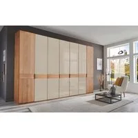 WIEMANN Kleiderschrank Cardiff, Massivholztüren in Kombination mit Glas- oder Spiegeltüren (4 Breiten, 2 Höhen 216/236cm auswählbar) hochwertiges Design in langlebiger Qualität, viel Stauraum