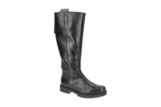 Gabor 72.727.57 Damenstiefel Schwarz - Echtleder - Rund - Extra Weit