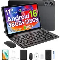 POCKAM P11 Android 16 Tablet mit Tastatur, Stift, Maus, 11 Zoll, 8800mAh Tablet (11", 8 GB, Android 16, Gemini AI, 13 MP, 5G WiFi/Widevine L1/GPS/Face ID/zwei Lautsprecher)