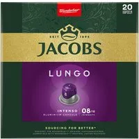 JACOBS Kaffee, Jacobs Kapseln Lungo 8 Intenso 20 Aluminium Kapseln für Nespresso 104g