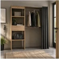 HTI-Living Garderobenständer Offene Garderobe mit Vorhang Artisaneiche, (Stück, 1 St., 1 Garderobe)