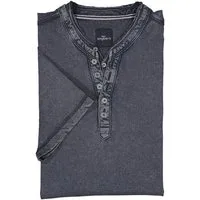 Engbers T-Shirt Herren Henley T-Shirt mit Knopfleiste, Saphirblau