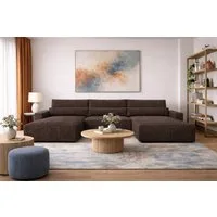 MOEBLO Wohnlandschaft DENVER U, Eckcouch aus Cordstoff Ecksofa U-Form Cord Sofa Couch Polsterecke U-Sofa - 410x85x200cm, mit Bettkasten und Schlaffunktion