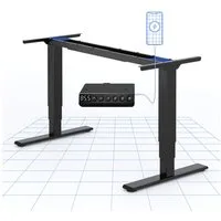 FLEXISPOT Schreibtisch Elektrisch höhenverstellbares Tischgestell (EC5 Serie) (Dual-Motor & 3-Fach-Teleskop & 4 Speicherhöhen, mit USB Charging), Antikollisionssystem, LED-Display, Max. Load: 120kg