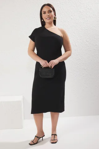 Curve Damen Midikleid, gerade geschnitten, ärmellos, lässig/alltagstauglich, figurbetont, in großen Größen