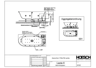 Hoesch Monolith Einbau Whirlwanne iSensi Eck 1700x750 rechts mit System Laola II 3810Z.010305001