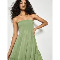 Apricot Midikleid Bandeau-Midikleid mit Smokdetails