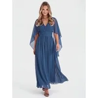Apart Abendkleid mit Drapierungen und Chiffonärmeln im Cape-Stil