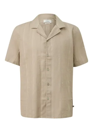 s.Oliver Red Label - Kurzarmhemd mit Streifen beige - Gr. - XXL