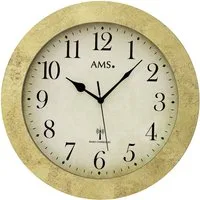 AMS Funkwanduhr (Quarzuhr, Holz, Wohnzimmer, Esszimmer, Küche, Arbeitszimmer, Büro,Flur)