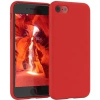 EAZY CASE Handyhülle Premium Case für iPhone SE 2022/2020, iPhone 8/7 4,7 Zoll, Smart Slimcover mit Displayschutz Handy Softcase Silikonhülle Etui Rot