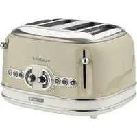 Vintage 4-Schlitz-Toaster 156 beige, 1.600 Watt, für 4 Scheiben Toast