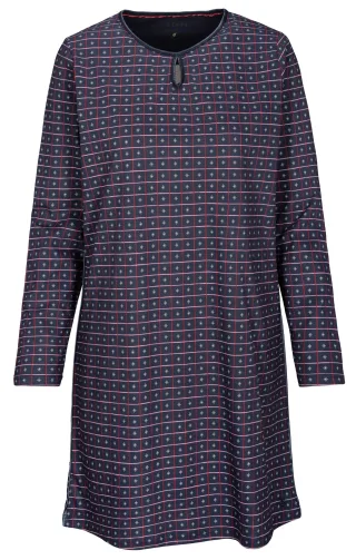 IN LINEA - Da.-Sleepshirt Druck indigo print - Gr. - 36
