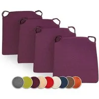 sunnypillow Stuhlkissen 4er Set Kissen Maße: 42 (vorne), 35 (hinten) x 40 x 5 cm