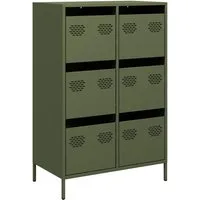 vidaXL Highboard Highboard Olivgrün 68x39x101,5 cm Stahl (1 St)