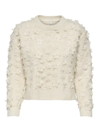 ONLY - ONLHUA LIFE LS FLOW DETAIL O-NEC CS KNT Birch - Gr. - M