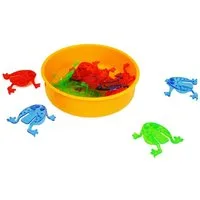 EDUPLAY Lernspielzeug Froschhüpfspiel mit Kunststoffschale, 12 Frösche in 3 Farben (13-St)