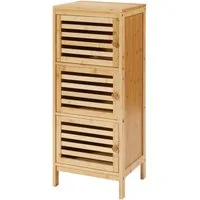 en.casa Beistellschrank »Ypäjä« mit 3 Türen 82 x 33 x 27 cm Bambus