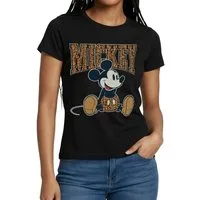 Spreadshirt T-Shirt Mickey & Minnie Mickey Mouse Leo Look Frauen T-Shirt (1-tlg) Slim Fit, fällt klein aus